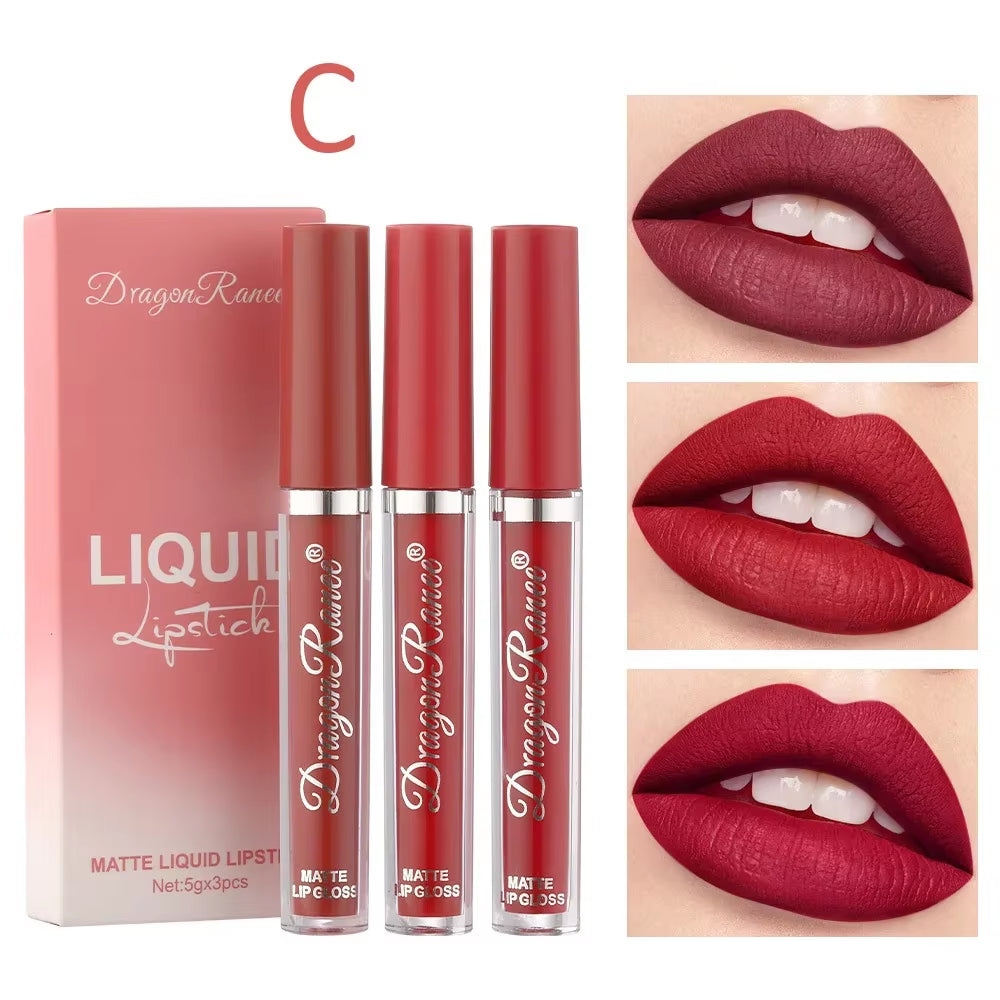 3 PCS Liquid Lipsticks Set Long Lasting Make up for Women Korean Beauty Cosmetics