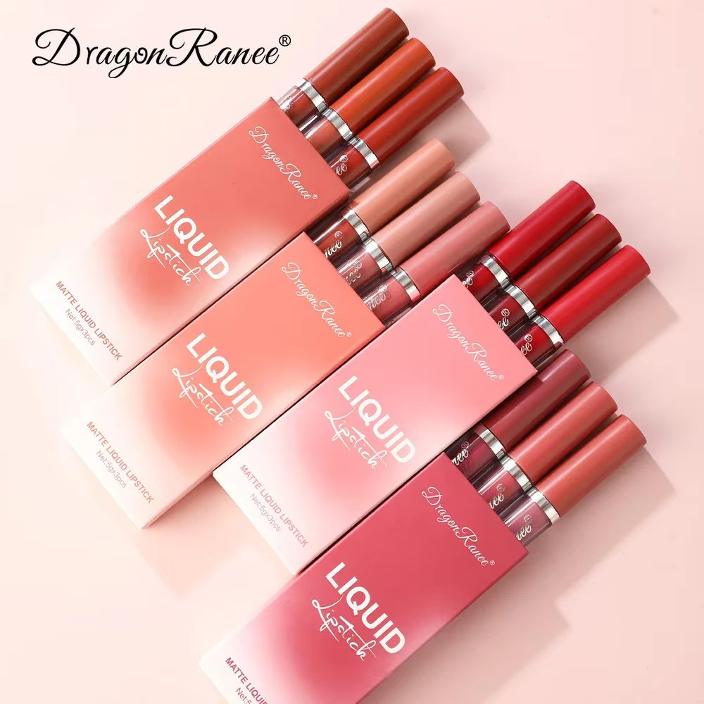 3 PCS Liquid Lipsticks Set Long Lasting Make up for Women Korean Beauty Cosmetics 