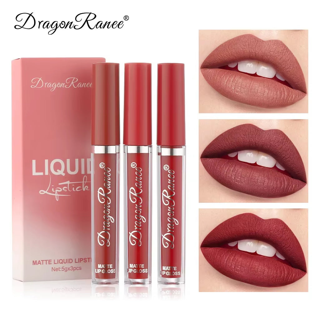3 PCS Liquid Lipsticks Set Long Lasting Make up for Women Korean Beauty Cosmetics 