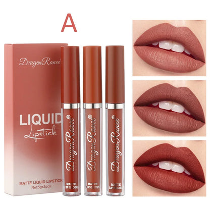 3 PCS Liquid Lipsticks Set Long Lasting Make up for Women Korean Beauty Cosmetics 