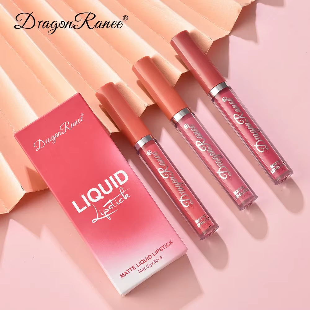 3 PCS Liquid Lipsticks Set Long Lasting Make up for Women Korean Beauty Cosmetics 